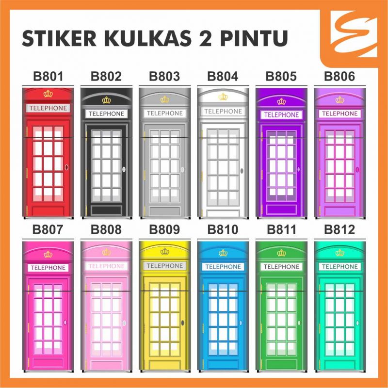 Stiker Kulkas 2 Pintu (60x150cm) - Telephone - Elni Printing