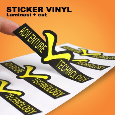 stiker vinyl + laminasi + cut – Elni Printing
